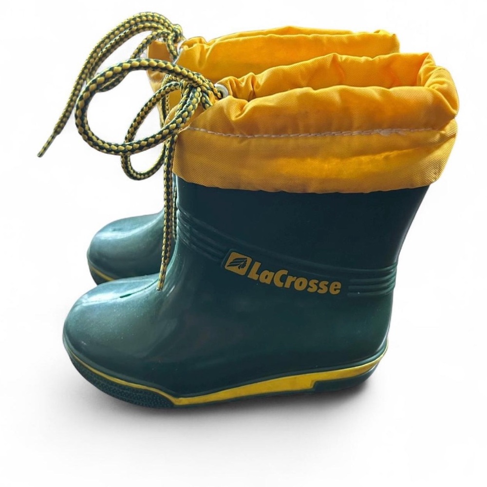 LaCrosse Kids' Dark Green and Bright Yellow Boots